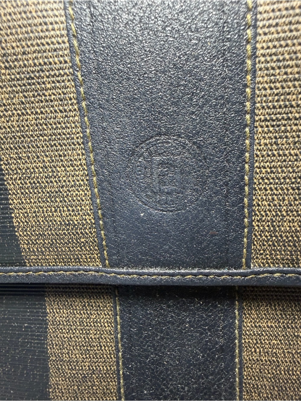 Fendi Penguin Striped Clutch in Brown and Black. With COA - Picture 2 of 16